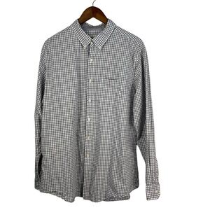 AMERICAN EAGLE MEN’S BUTTON DOWN GREY &‎ WHITE CHECKERED LONG SLEEVED SHIRT